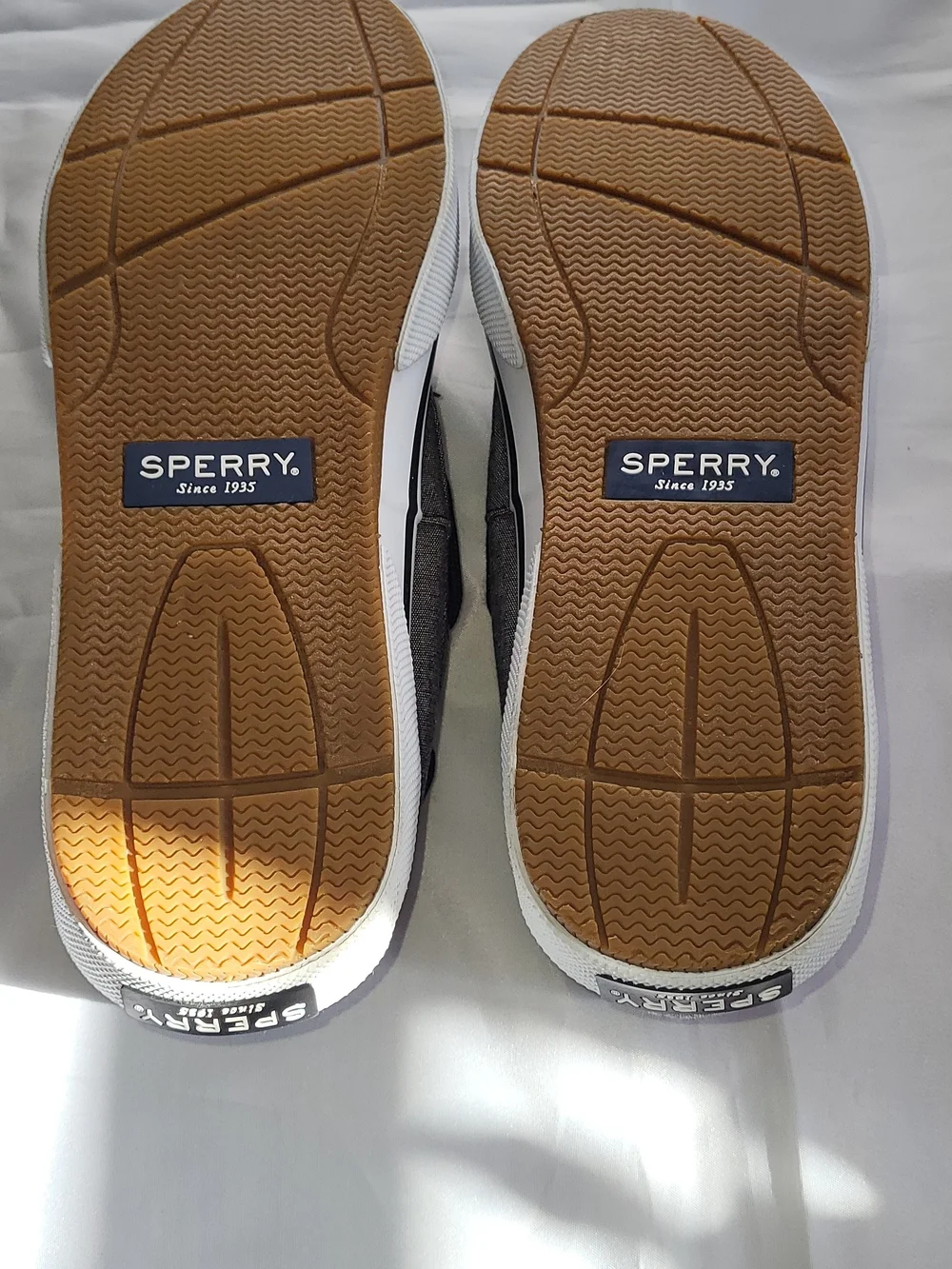 Gray Canvas Boat Shoe with White Stitching